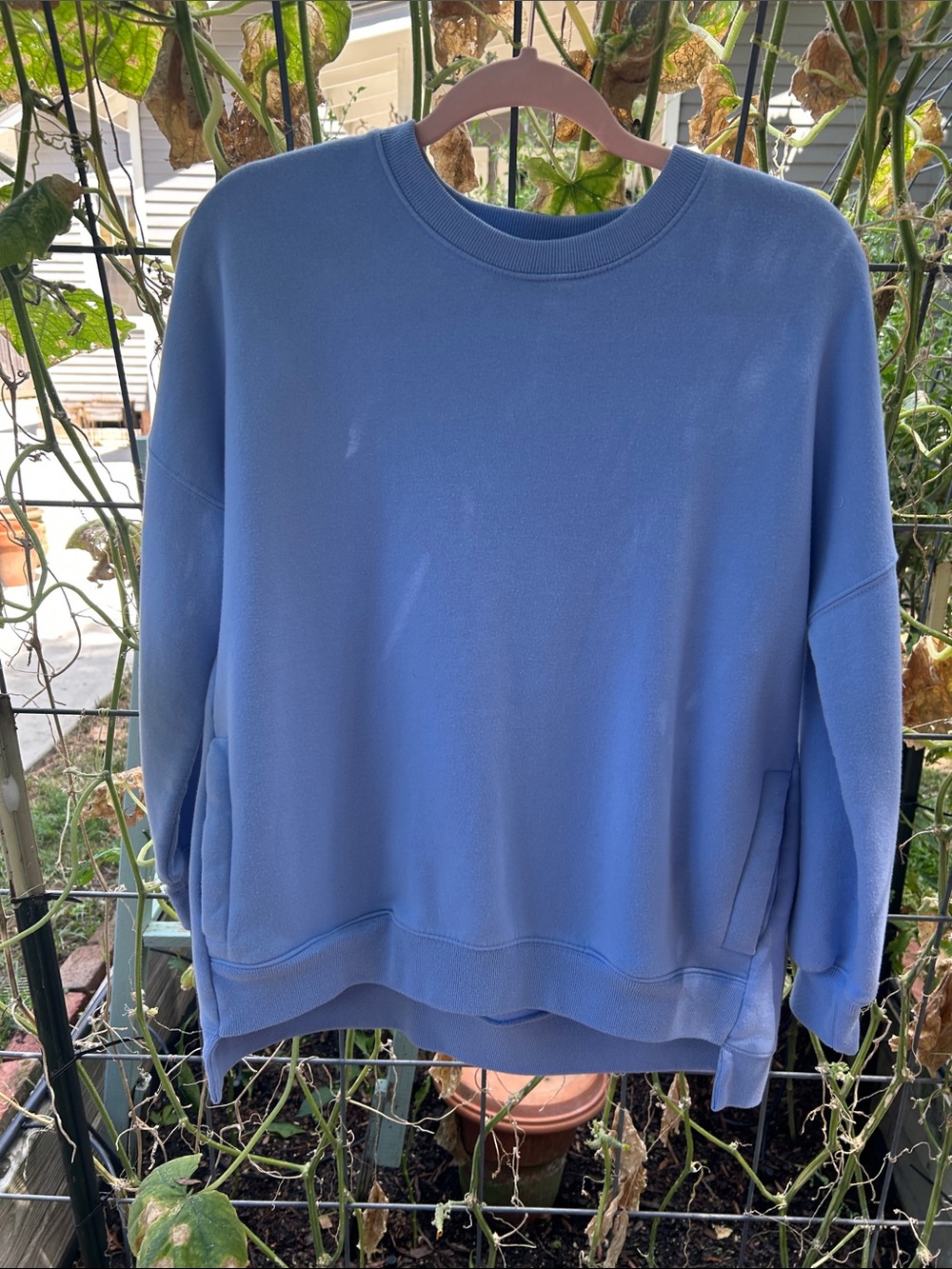 Zenana Outfitters Periwinkle Sweatshirt Relaxed Crewneck